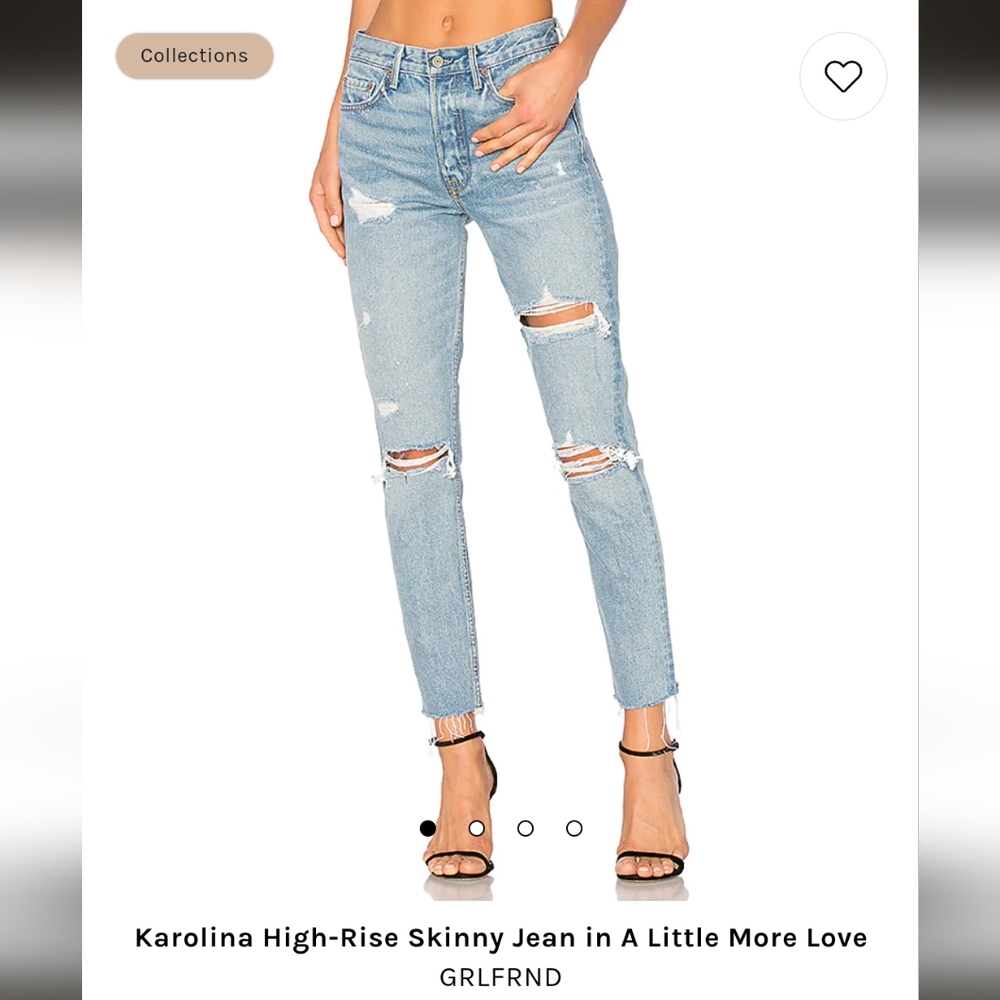 GRLFRND Blue Skinny Distressed Jeans